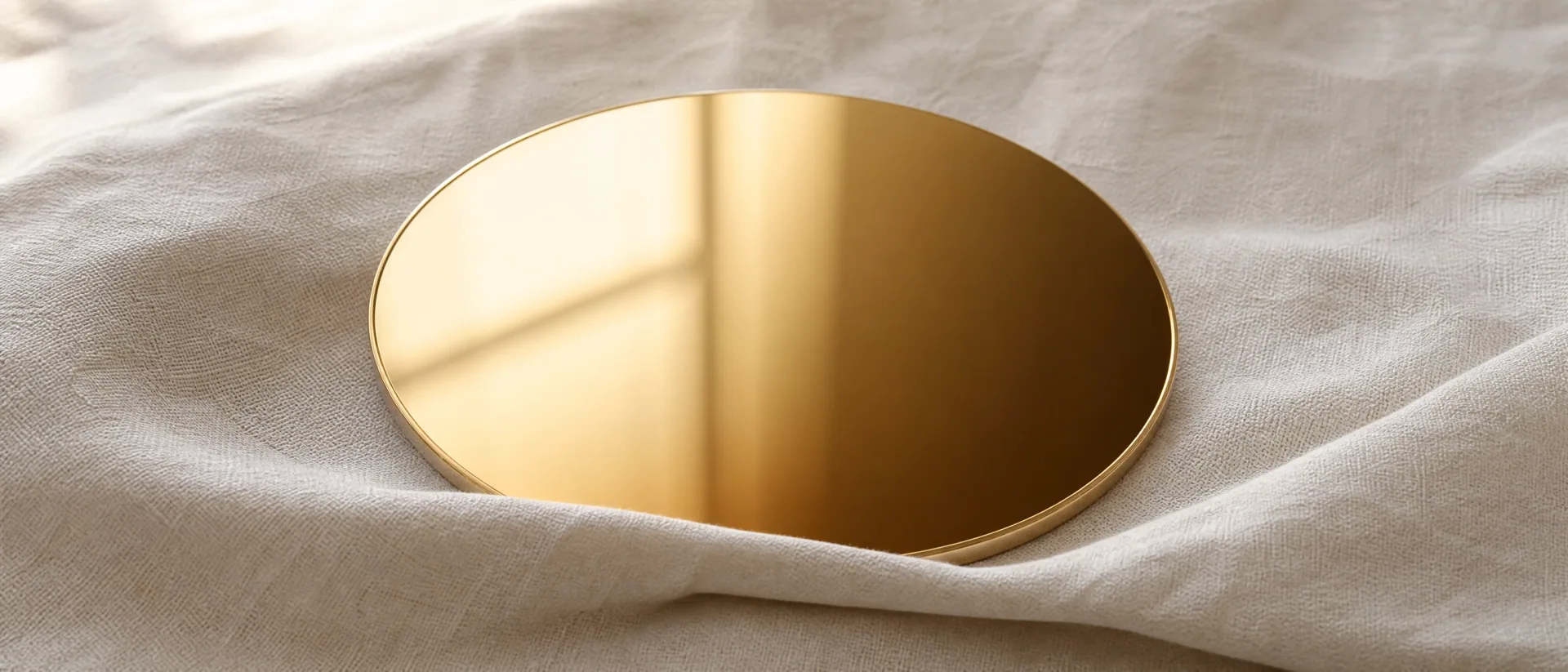 Polished gold disc reflecting precision craftsmanship